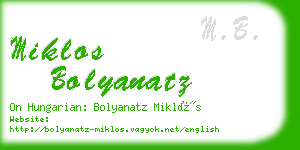 miklos bolyanatz business card